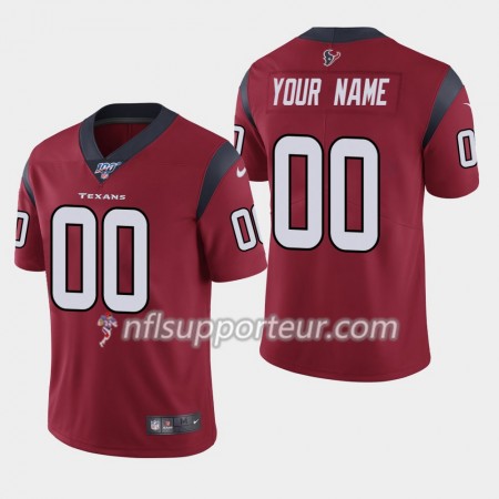 Maillot Homme Houston Texans Personnalisé Nike Rouge 100th